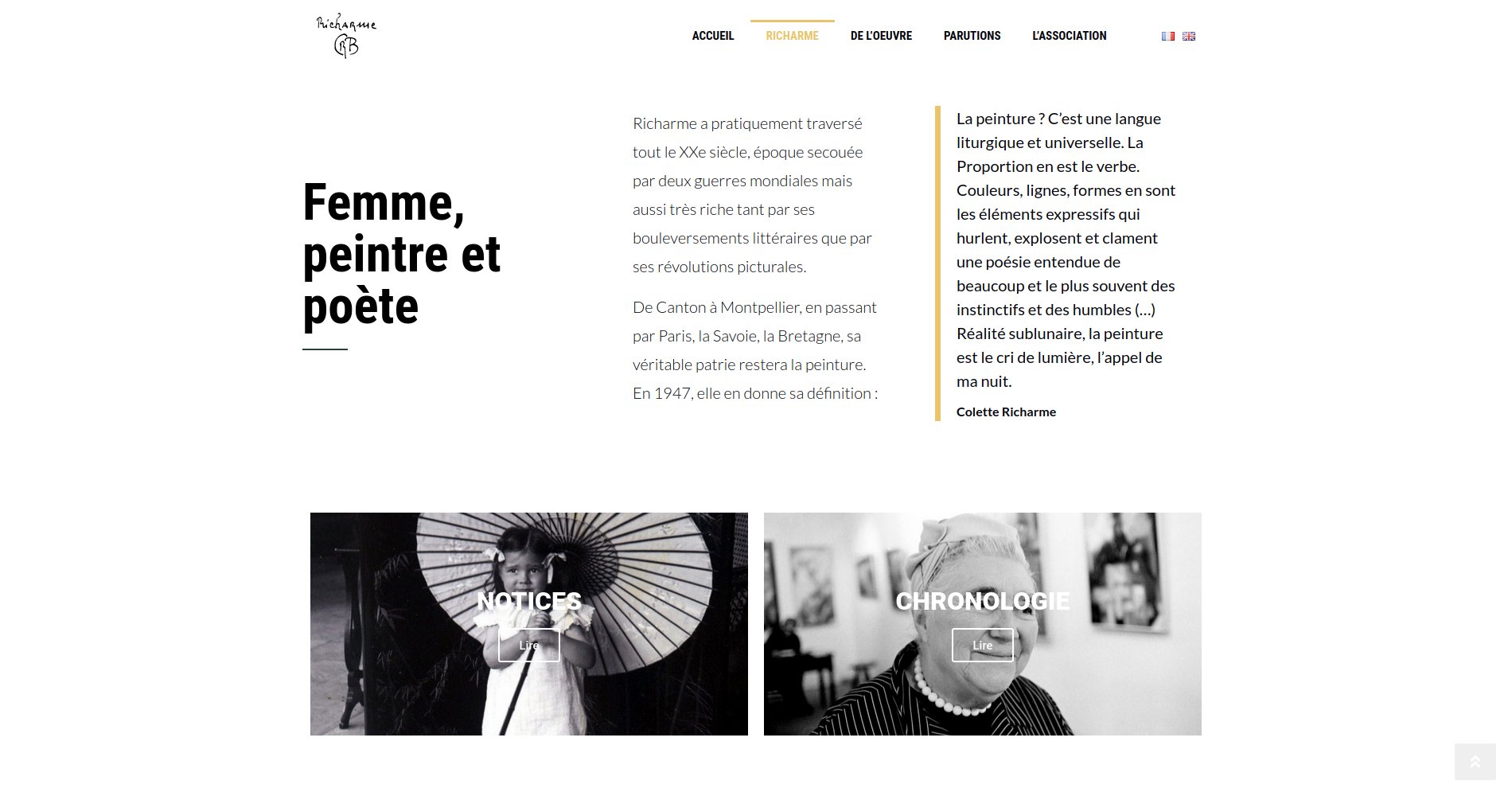 Portfolio site web wordpress Peintre - Richarme