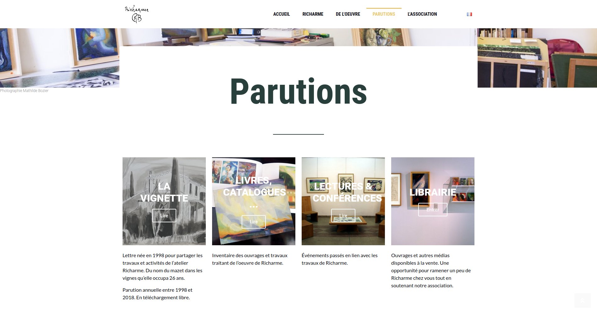 Portfolio site web wordpress Peintre - Richarme